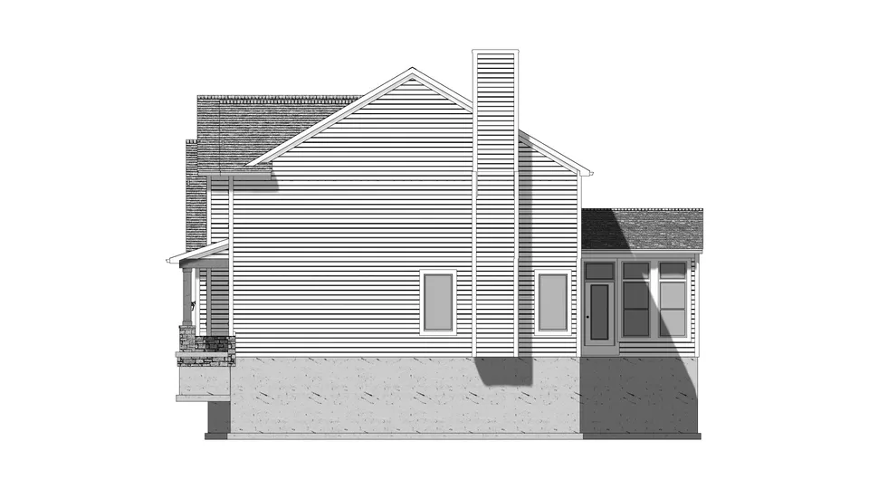 The Hawksridge house plan, exterior view 2